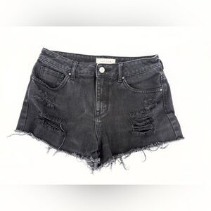 PacSun Black Distressed Denim Jean Shorts